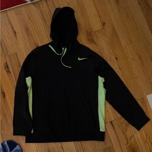 Nike Therma-FIT Performance Black-Green Hoodie, L